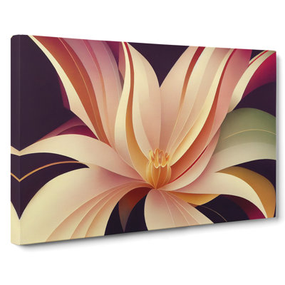 Artsy Flowers Art Deco - Wrapped Canvas