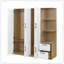 Armoire de rangement à 3 portes en bois pour chambre à coucher avec tablettes et 2 tiroirs, tablettes de rangement latérales-1282861971