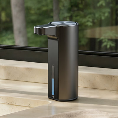  Distributeur de savon automatique sans contact pour la cuisine et la salle de bain, distributeur de savon liquide, résistant à l'eau et rechargeable, 9 oz liq.