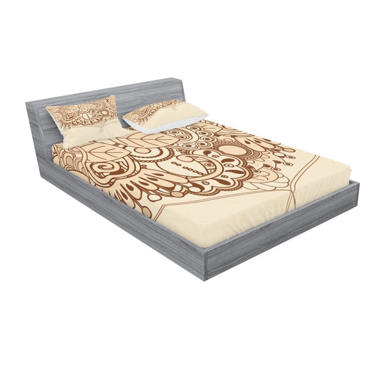 Microfiber Floral Sheet Set, Full/Double Sheet Set with Fitted Sheet