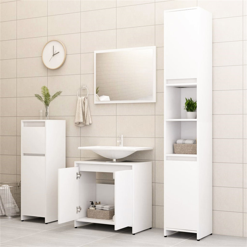 Airam 59.85cm Single Bathroom Vanity Base Only, White