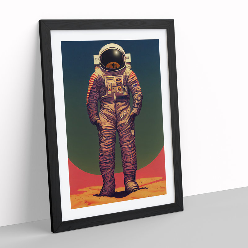 Astronaut Arrival - Single Picture Frame Print, Black Framed, 46cm H x 34cm W x 2cm D