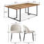 Ensemble de table de salle à manger 78,7 po en bois industriel pour 8 personnes avec chaises rembourrées-1371493260