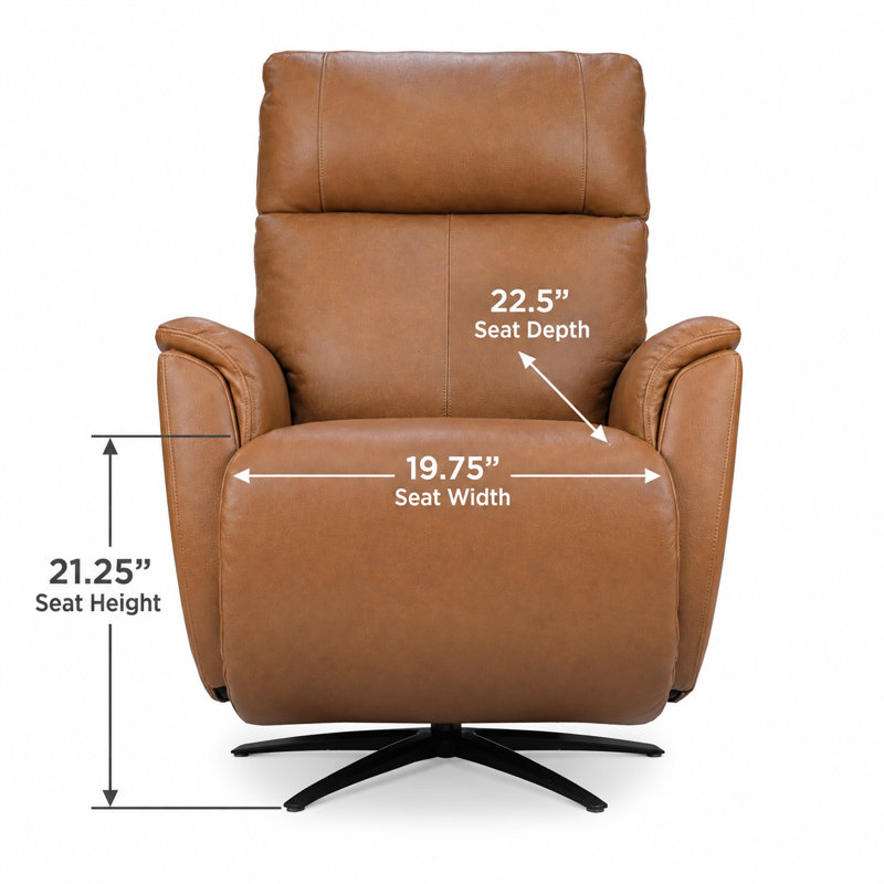Cove Power Swivel Recliner with Power Headrest, Lumbar, Heat & Massage, Autumn
