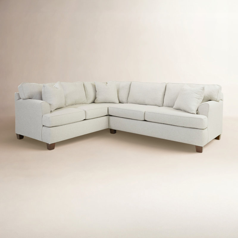 Canapé modulaire Conradina, Tissage natté ivoire Drusky Sustain®, Orienté à gauche (vu de face)