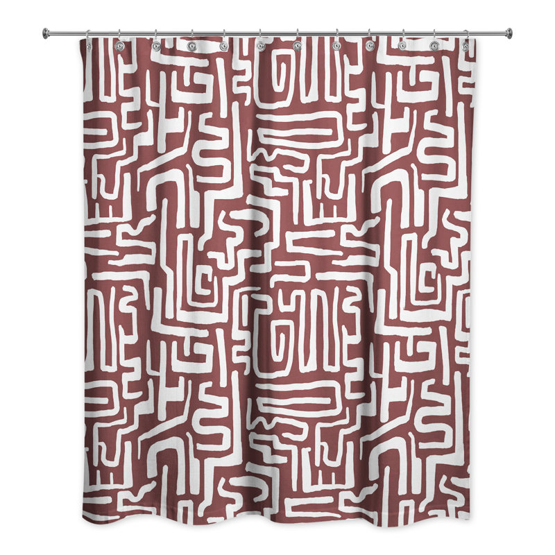  Abstract Shower Curtain, Red