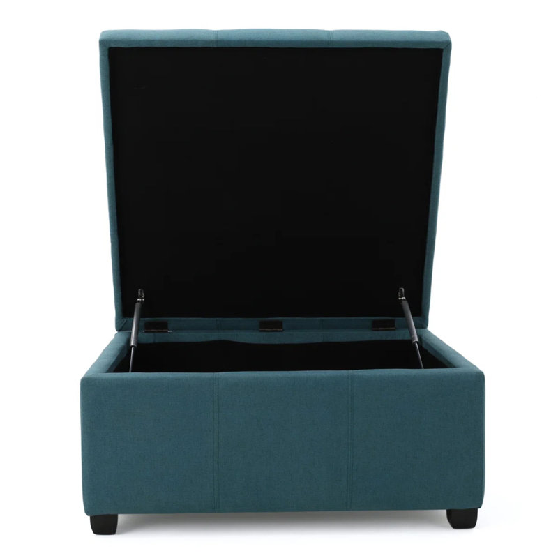 Tufted Square Storage Ottoman, Teal