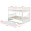 Full Over Full Rubber Wood Bunk Bed With Trundle
