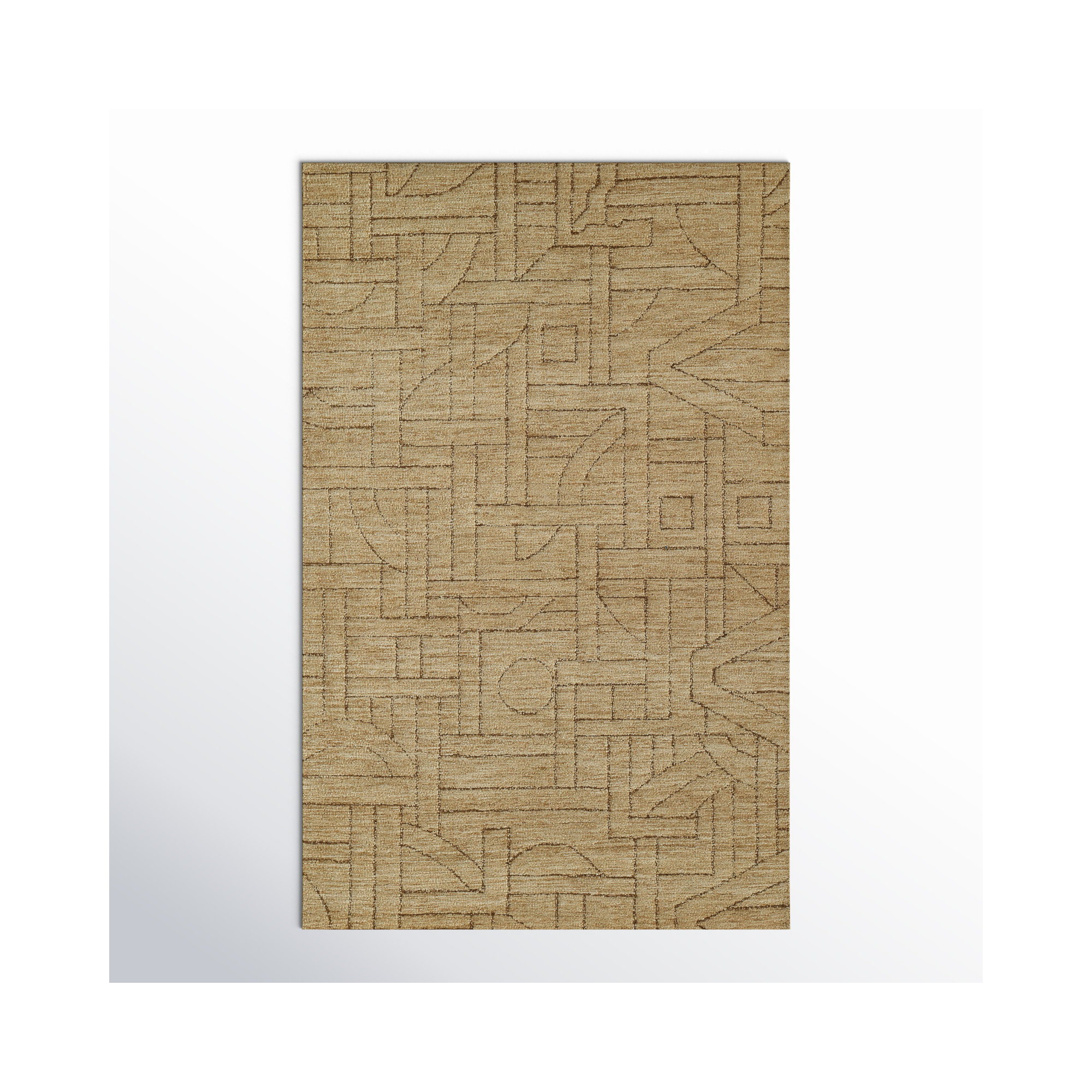 Ann-Sophie Handmade Wool Brown Rug, Rectangle 3'6" x 5'6"
