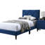 Lit simple avec tête de lit ajustable 1pc, chambre d'enfant rembourrée en velours-84777426-84777425
