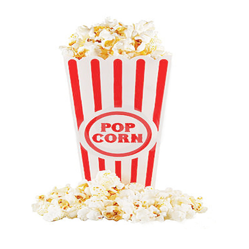 Contenant à maïs soufflé classique en plastique rayé rouge et blanc pour soirée cinéma