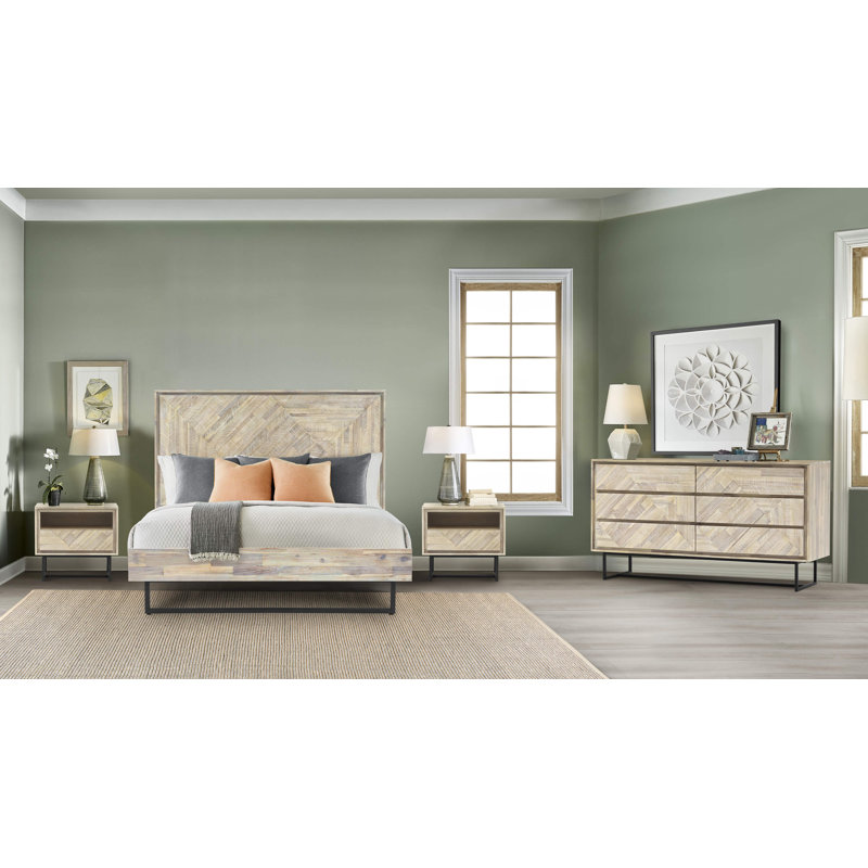 Commode 4 tiroirs en bois massif l 61 po