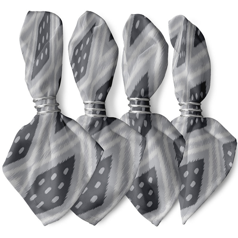 Ensemble de serviettes 4 pièces Sabrina, L 18 po x L 18 po, Gris / gris foncé