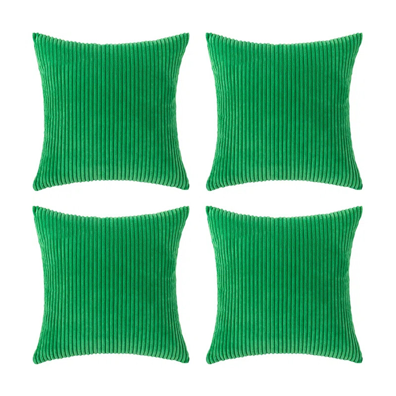 Coussin en velours côtelé Corduroy, Vert foncé