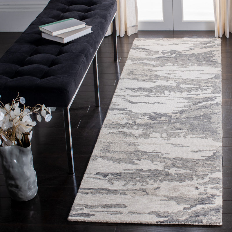 Tapis en laine touffeté à la main Miia, Tapis de couloir 2 pi 3 po x 12 pi