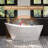 67 Inch,58-Gallon Freestanding Soaking Bathtub, 100% Pure Virgin Acrylic With Drain And Overflow,Glossy White