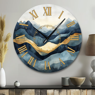 Horizon Bold Earth - Horloge murale moderne en métal silencieux