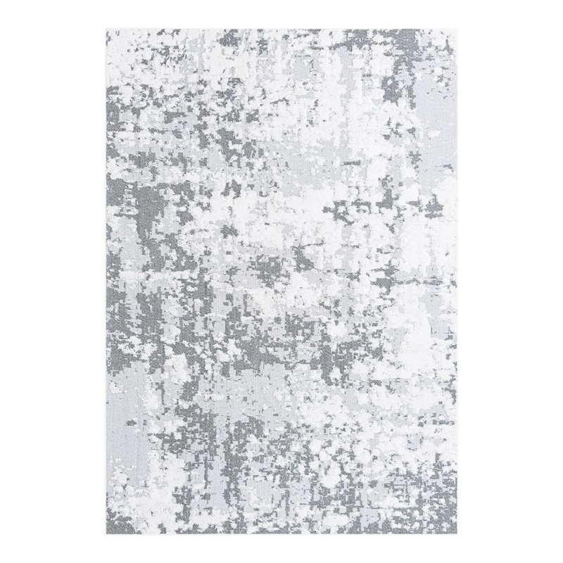 Performance Cotton Abstract Indoor Rug, Rectangle 6'5" x 9'