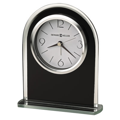 Réveil à quartz en verre noir
