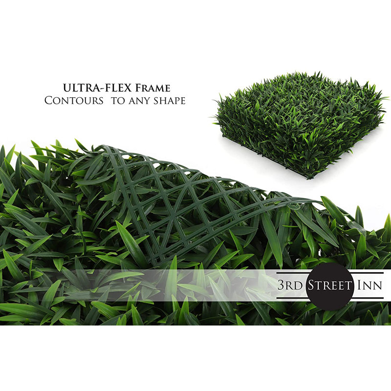 20'' Green Plastic Boxwood Topiary Panels for Outdoor Decor