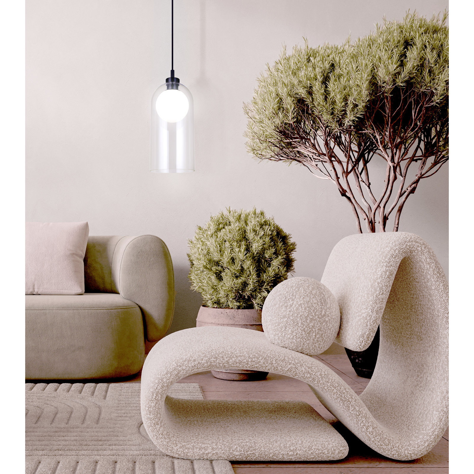 Kathrynn Single Light Glass Pendant