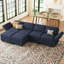 Canapé modulaire rembourré en velours 7 pièces avec canapé et 4 repose-pieds-1931013179