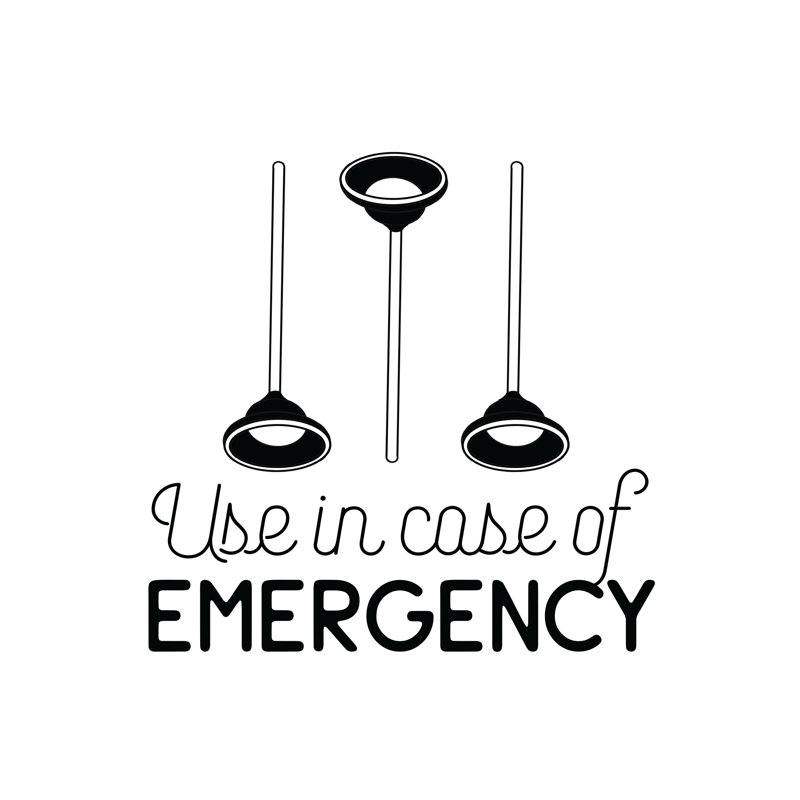 Plunger Emergency - Wrapped Canvas Print, 51cm H x 51cm W x 3.8cm D