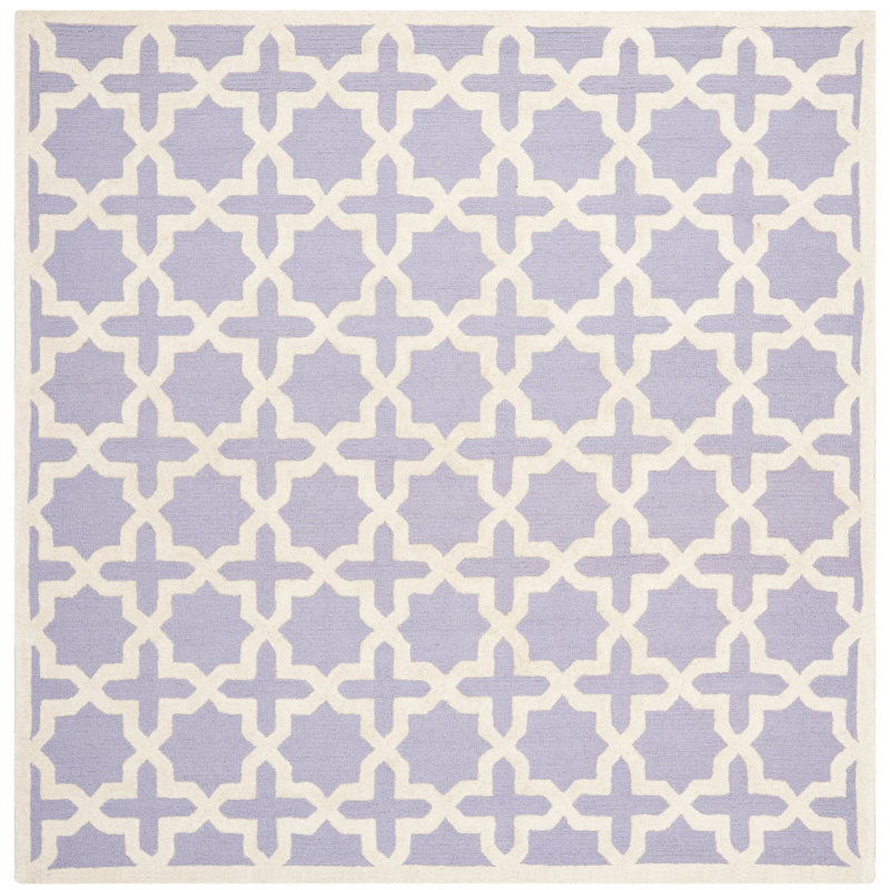 Igna Cambridge Hand Tufted Wool Geometric Rug, Square 6'