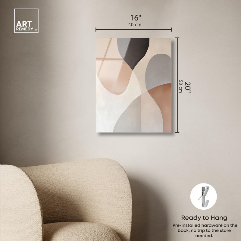 «Curvilinear Quadrants IV», reproduction d'art acrylique sur toile par Art Remedy, H 20 po x l 16 po