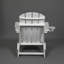 Chaise Adirondack pliante en PEHD avec porte-gobelet double - Chaise Adirondack en composite avec texture bois - Blanc-2007778520