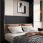 Grand lit escamotable mural, cadre de lit noir et peu encombrant pour chambre à coucher, chambre d'amis, bureau à domicile