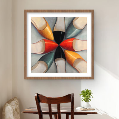 Women Shoes Contemporary Framed Matted Print | Home Decor