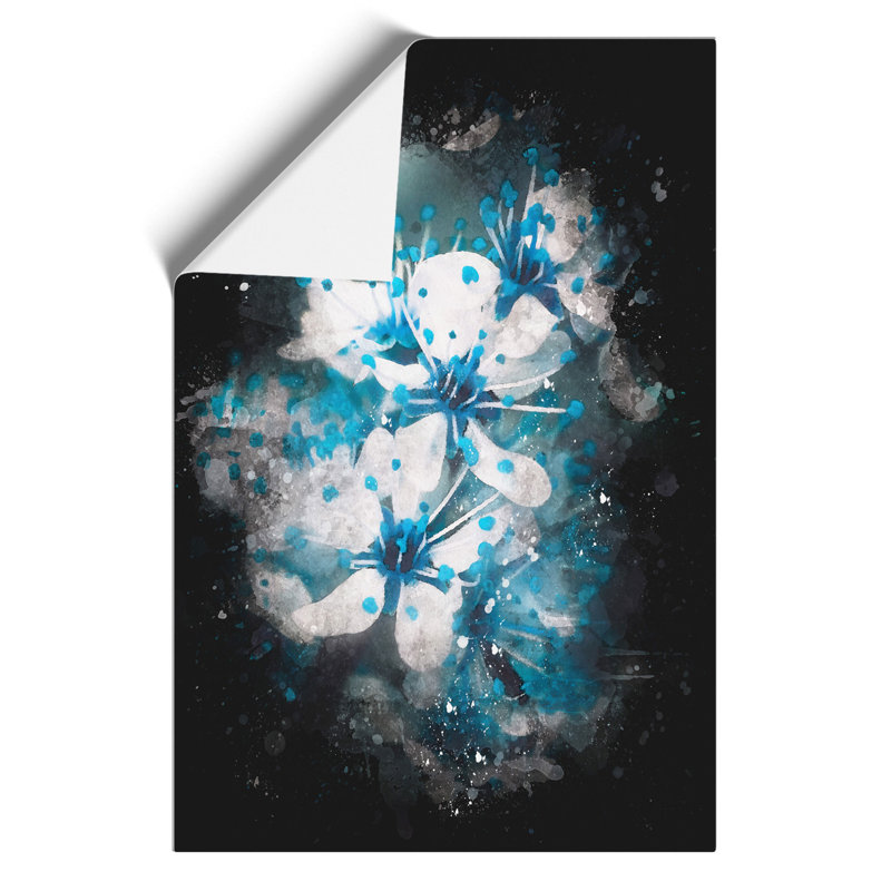 Blue Cherry Tree Flowers - No Frame Print, 84cm H x 59cm W x 0.1cm D