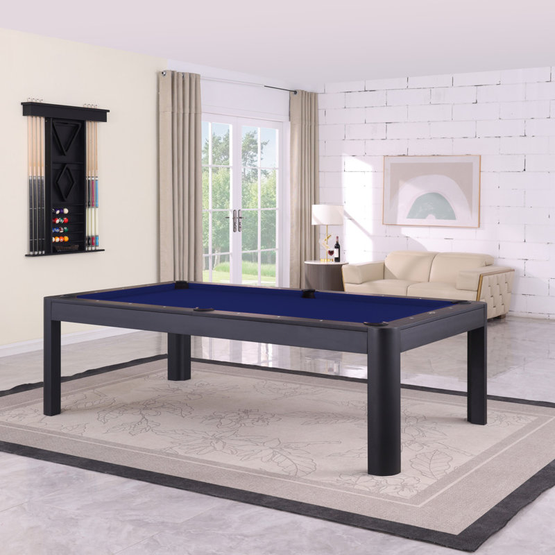 Table de billard en ardoise noire Cadora Duo, Bleu royal résistant à l'eau, 7 pi, Oui