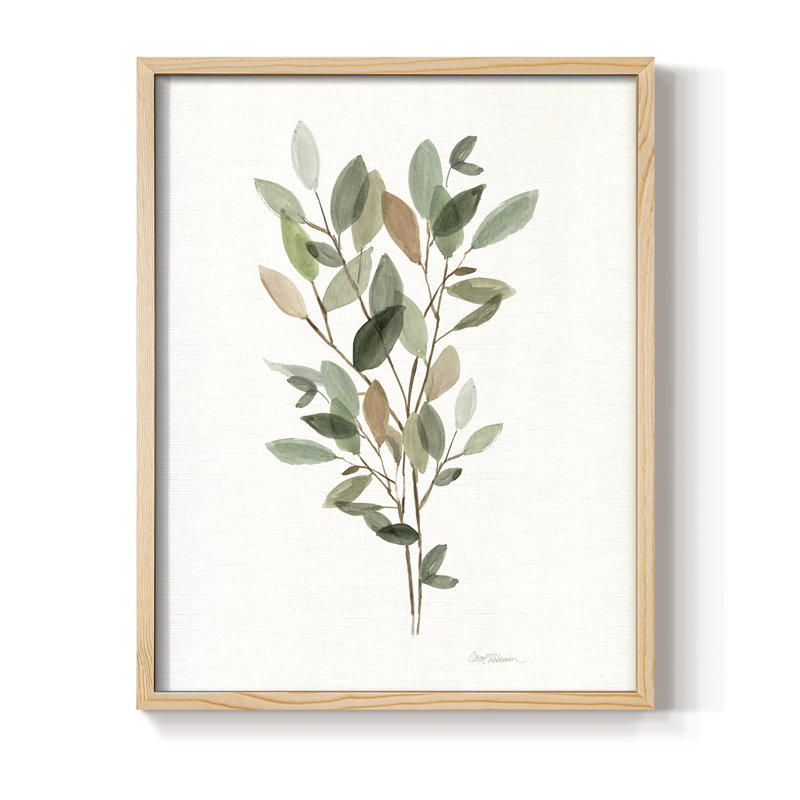«Leafy Botanical II», reproduction encadrée - bois massif, Naturel, 11" H x 9" W