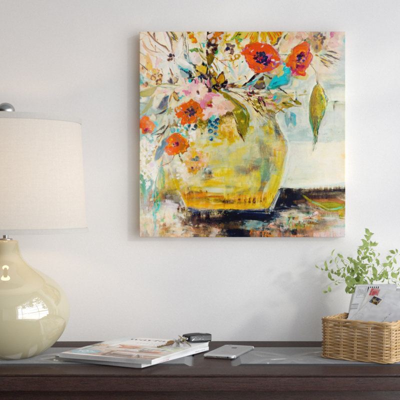 «Poppies and More», reproduction d'art sur toile tendue, H 12 po x l 12 po x P 1,5 po, Toile tendue, Blanc