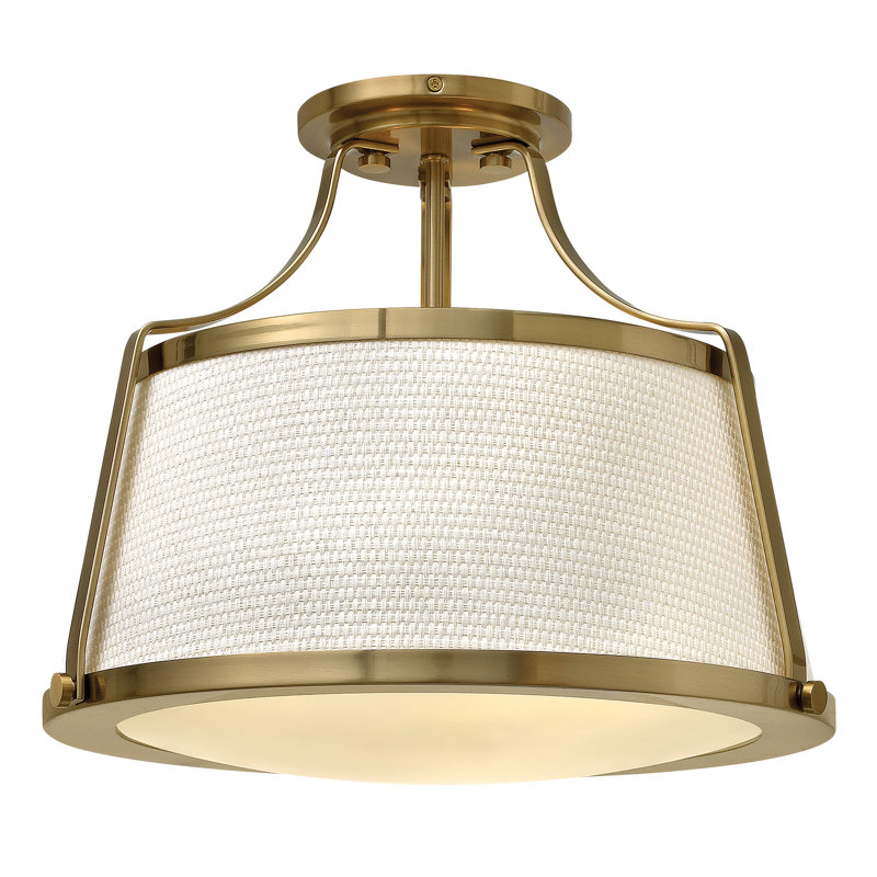 Barryknoll Fabric Semi Flush Mount, Brushed Caramel