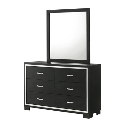 Miroir de commode noir Gennro (miroir seulement)