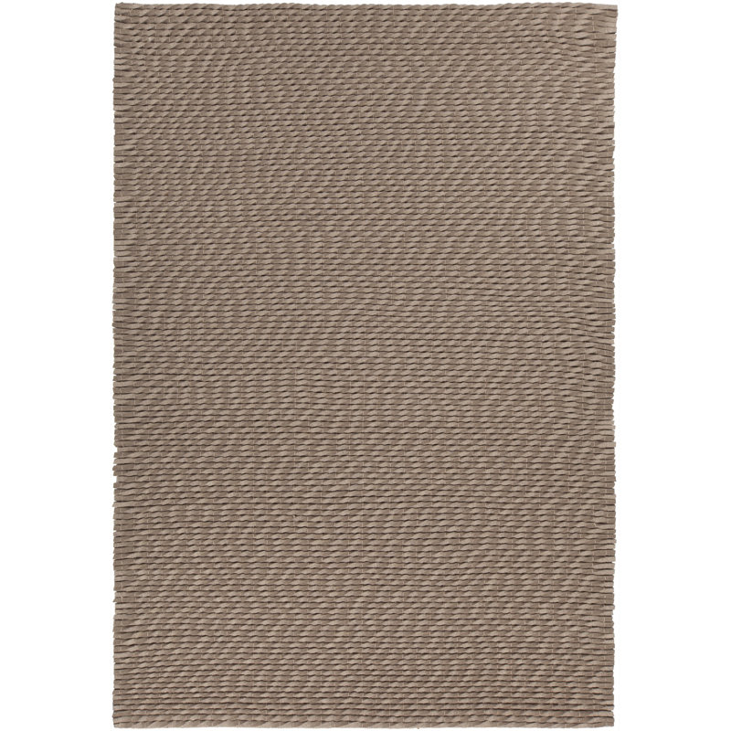 Renea Abstract Handwoven Wool Taupe Area Rug, Rectangle 7'9" x 10'6"