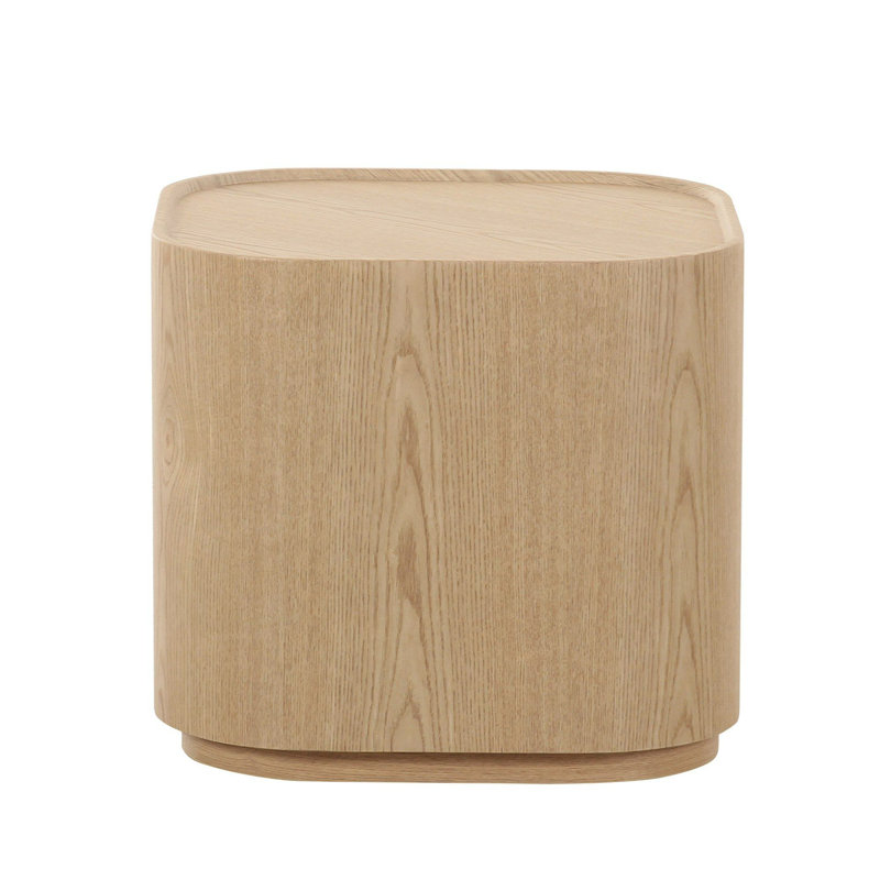 Gerrold - Table de bout carrée en frêne naturel moderne