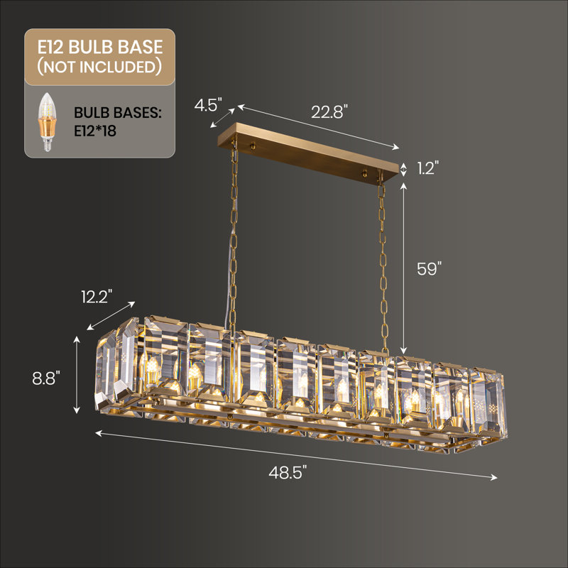 18-Light Modern Crystal Chandelier In Gold For Dining Room