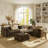 Confesor Chenille Modular L-Shaped Sectional Sofa With Ottoman-847262521