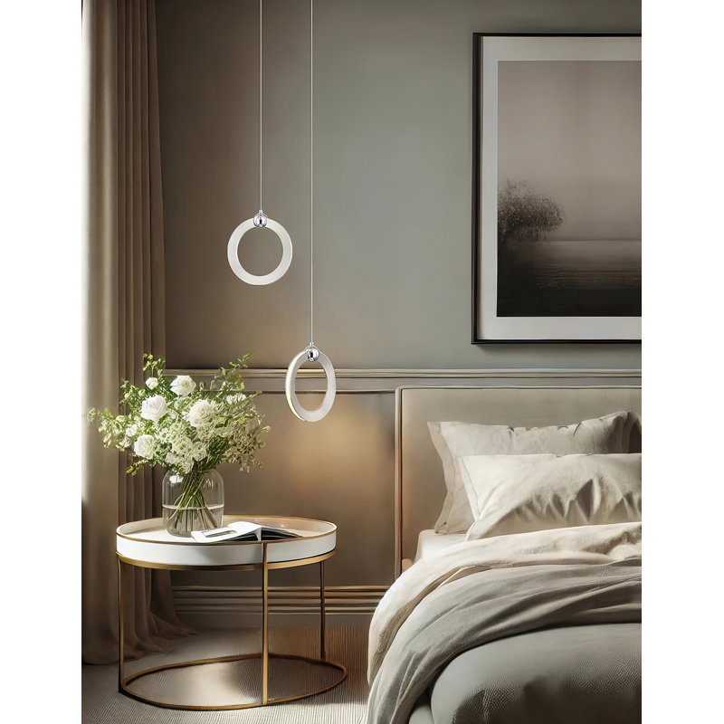 Luminaire suspendu simple en argent à 1 lumière Dorsie