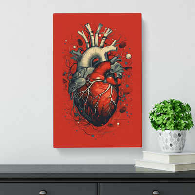 Anatomical Heart Constructivism - Wrapped Canvas