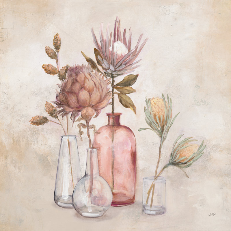 «Exotic Florals» par Julia Purinton - peinture sur toile tendue, H 30 po x l 30 po