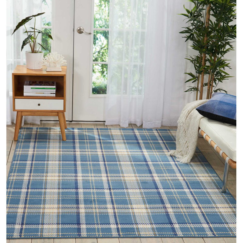 Tapis bleu Hankinson Prague, Rectangle 7 pi 10 po x 9 pi 10 po