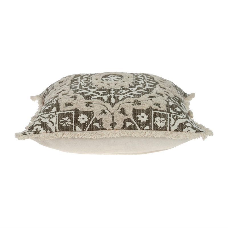 Coussin décoratif transitionnel Parkland, Beige / brun foncé