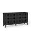 Buffet Mid-Century moderne avec rangement, meuble télé, meuble de rangement avec 4 portes et tablettes réglables