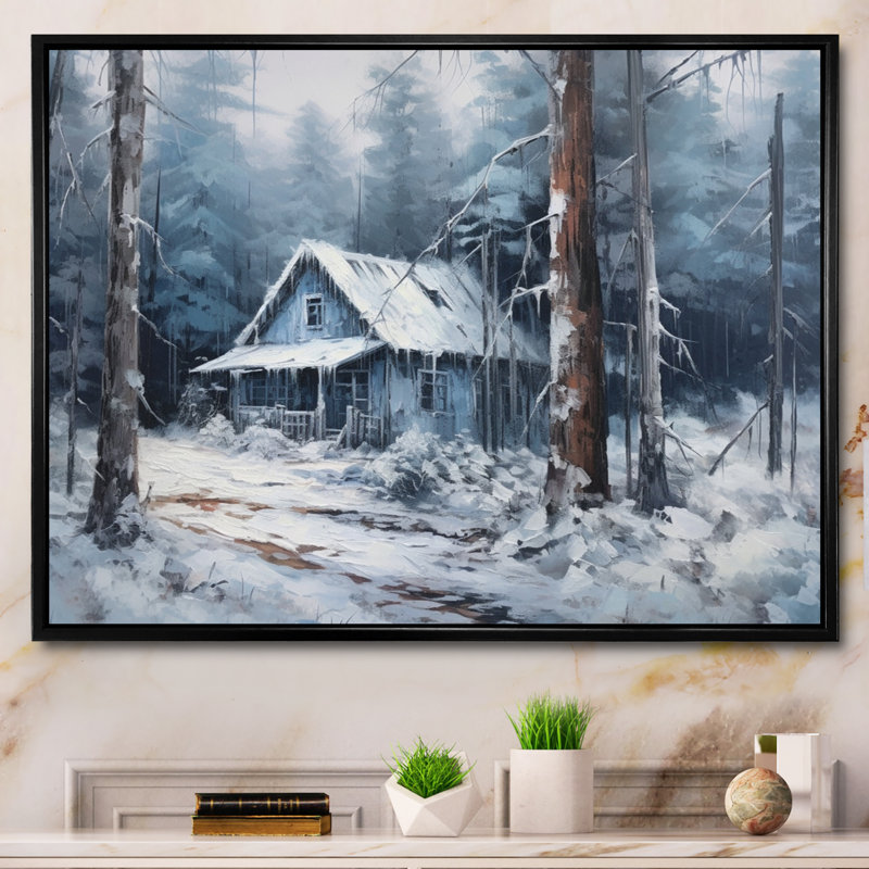 «Winter Snow Marvels II», art mural sur toile, H 34 po x l 44 po, Cadre flottant noir