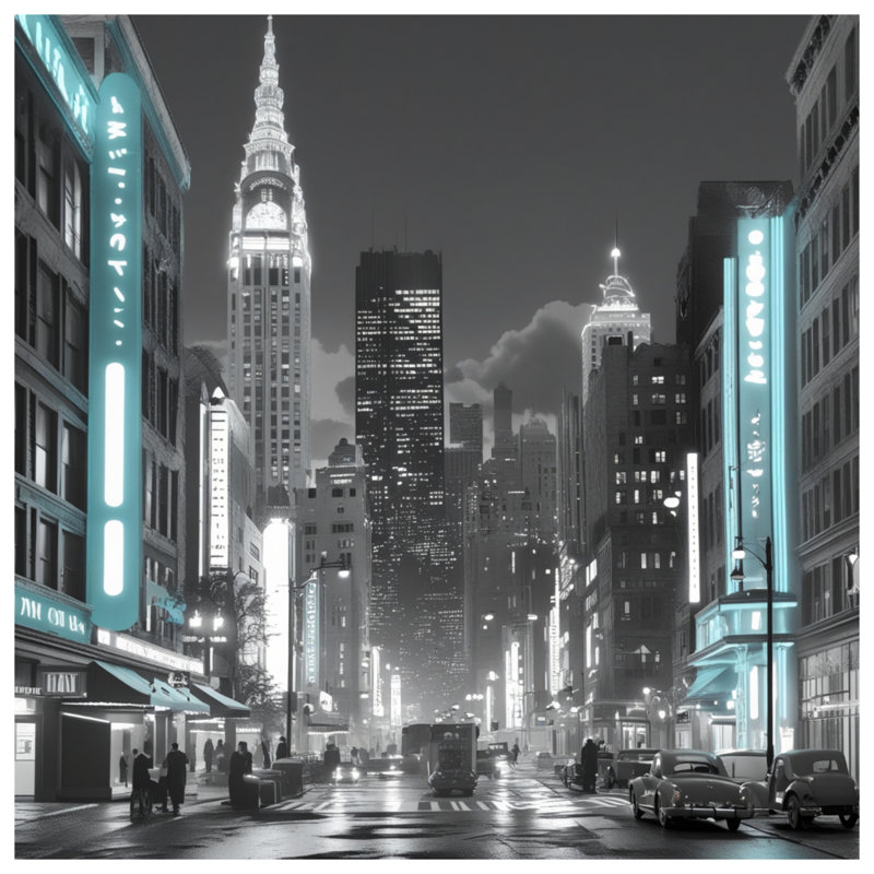 Rideaux de fenêtre Cityscape Neon Lights, 50 po x 92 po - 1 panneau, Blockout